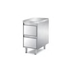 Cassettiera in acciaio inox a 2 cassetti senza top - 60x68x85 cm