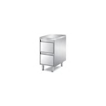 Cassettiera in acciaio inox a 2 cassetti senza top - 60x68x85 cm