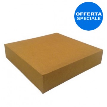 Scatola per asporto con coperchio cartone marrone, 23 cm (100 Pezzi)  Offerte Speciali