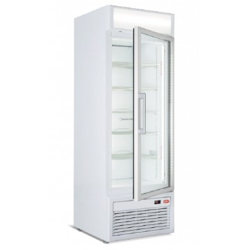 Espositore verticale a refrigerazione statica, Porta a Vetro (TN -1/+5°C) 265 Lt. 670x675x1960 mm