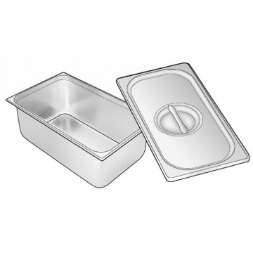 Bacinella INOX GN 1/6 H150 mm con coperchio