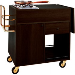 Carrello flambè professionale - 1 Piastra a 1 Fuoco - 105/143x58x85 h