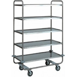 Carrello di servizio inox - 5 Piani - 109x59x160h