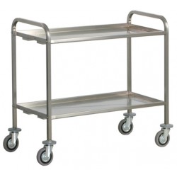 Carrello di servizio inox - 2 Piani piegati - 111x66x98h