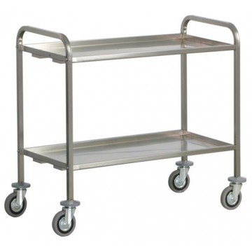 Carrello di servizio inox - 2 Piani piegati - 111x66x98h