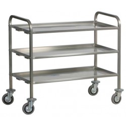 Carrello di servizio inox - 3 Piani piegati - 111x66x98h