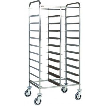 Carrello portavassoi inox - per 20 vassoi - 74x62x175h