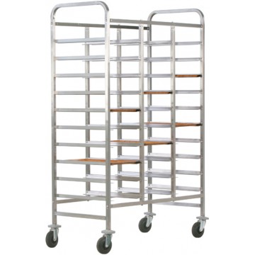 Carrello inox portavassoi rinforzato - 30 vassoi - 118x62x174h