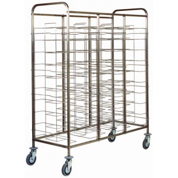 Carrello inox portavassoi universale - 30 vassoi - 138x62x175h