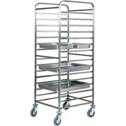 Carrello inox portateglie - 14 GN 2/1 - 64,5x72x182h