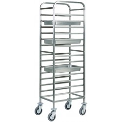 Carrello inox portateglie - 14 GN 1/1 - 44,5x62x175h