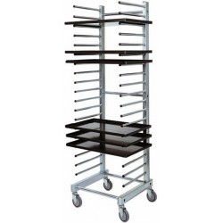 Carrello inox portateglie per pasticcceria - 20 teglie - 51x47x177h