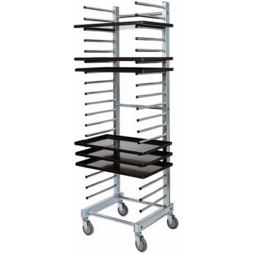 Carrello inox portateglie per pasticcceria - 20 teglie - 51x47x177h