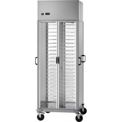 Carrello portapiatti armadiato refrigerato con griglie verniciate per piatti 18/23 - Portata 88 piatti