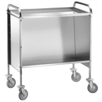 Carrello portapiatti inox con ripiano - 91x57x101h