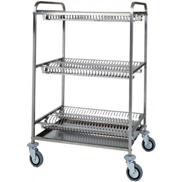 Carrello scolapiatti inox a 3 Ripiani - 110x62x134h