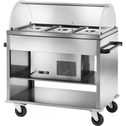 Carrello inox refrigerato (+2°/+10°C) Capacità 3x GN 1/1 - 124x72x126h