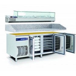 Tavolo da laboratorio per pizza TP3 TN (0/+8°C) 537 Lt - PROF. 83 cm