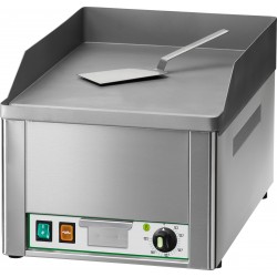 Fry Top Elettrico da banco con piano singolo in acciaio - Piastra Liscia - 335x570x300 h