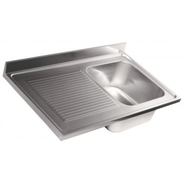 Lavello in acciaio inox - 1 vasca con gocciolatoio sinistro - PROF. 70 cm