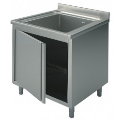 Lavatoio inox armadiato - 1 vasca - PROF. 50 cm