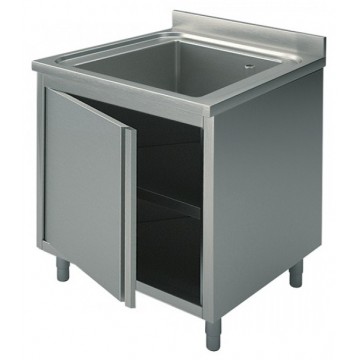 Lavatoio inox armadiato - 1 vasca - PROF. 70 cm