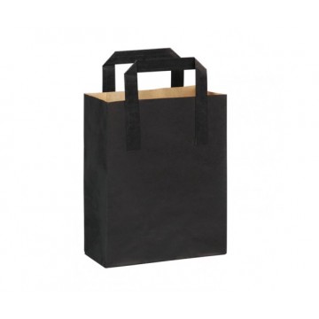 Shopper con manici carta nera, 17,5 x 9 x 23 cm (500 pcs)