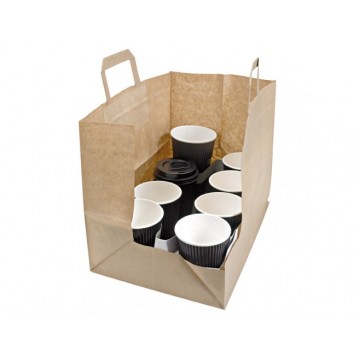 Shopper con manici carta kraft, base larga 32 x 24 x 22 cm (250 pcs)