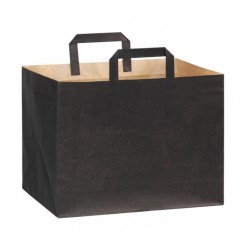 Shopper con manici carta nera, base larga 32 x 24 x 22 cm (250 pcs)