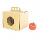 Scatola asporto con maniglia cartone kraft 17,6 x 17,6 x 15 cm (100 pcs)